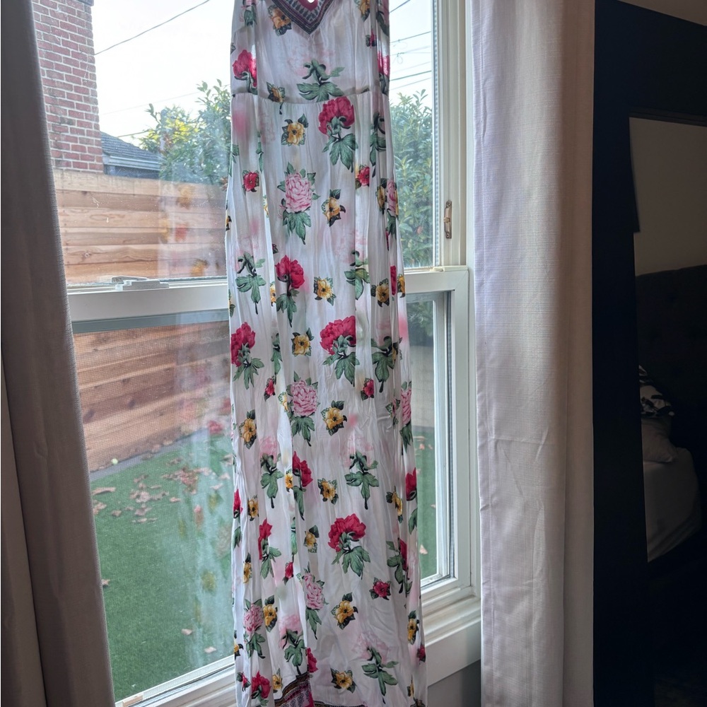 H&M Floral Maxi Dress - White, Red, Green, Yellow
